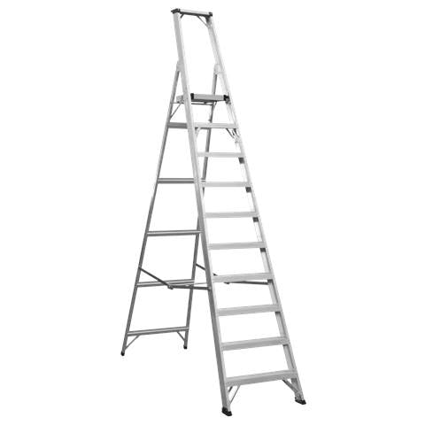 Industrial Step Ladder 10-Tread Aluminium - EN 131