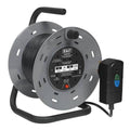 25m Cable Reel with Thermal Trip & RCD Plug 4 x 230V