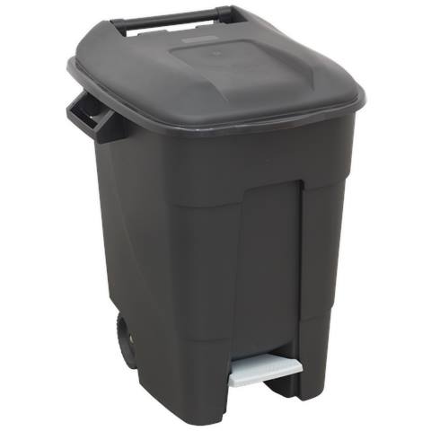Refuse/Wheelie Bin with Foot Pedal 100L - Black