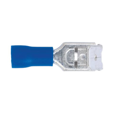 Piggy-Back Terminal 6.3mm, Blue - Pack of 100