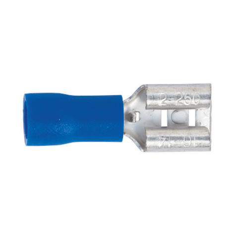 Push-On Female Terminal 6.3mm, Blue - Pack of 100
