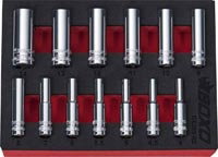 12 PT 1/4" Deep Socket Set In EVA Foam