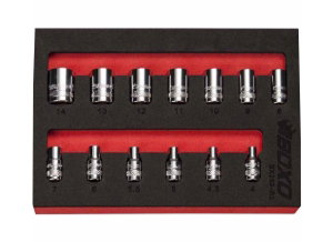 6 PT 1/4" Shallow Socket Set In EVA Foam