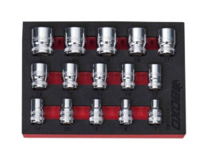 12 PT 3/8" Shallow Socket Set In EVA Foam