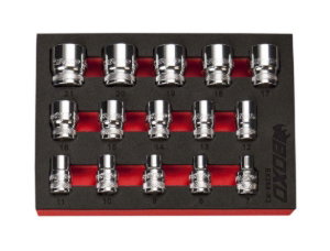 6 PT 3/8" Shallow Socket Set In EVA Foam