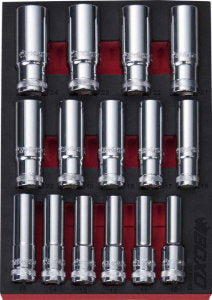12 PT 1/2" Deep Socket Set In EVA Foam