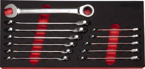 12 Pc Bolt Extractor Non-Reversible Ratcheting Spanner Set