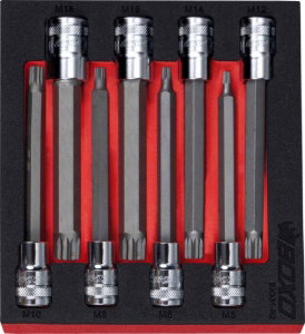 1/2" Spline Long Bit Socket Set In EVA Foam