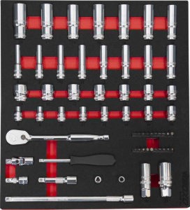 3/8" Socket Set 8-22mm in EVA Foam