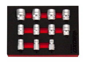 11Pc Anti-Slip Socket Set 3/8 Dr in EVA Foam