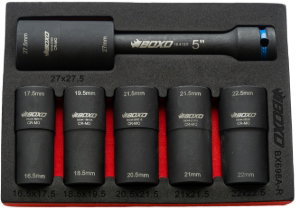 7 Pc 1/2" 6PT Impact Flip Socket Set In EVA Foam