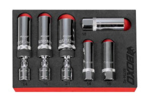 6Pc 3/8 Dr 12Pt Thin Wall & Magnetic Swivel Spark Plug Set