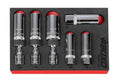 6Pc 3/8 Dr 12Pt Thin Wall & Magnetic Swivel Spark Plug Set