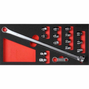16pc 6pt Magnetic Narrow Access socket set