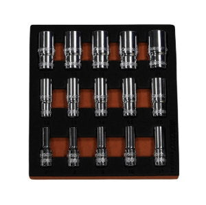3/8"Dr. 15pcs 12pt Semi Deep Socket Set