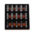 3/8"Dr. 15pcs 12pt Semi Deep Socket Set