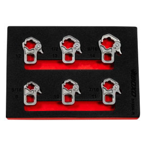 6 Pc 3/8 Dr Ratcheting Flare Nut Set 8, 10, 11,12,13,14mm In