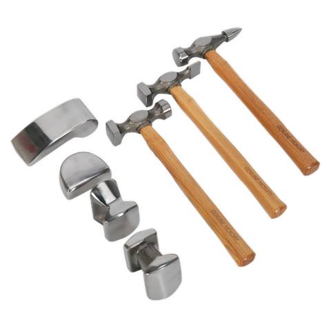Drop-Forged Panel Beating Set with Hickory Shafts 7pc
