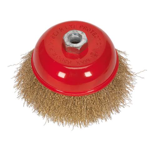 125mm Brassed Steel Crimped Wire Cup Brush M14 x 2mm