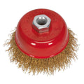 75mm Brassed Steel Crimped Wire Cup Brush M14 x 2mm
