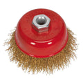75mm Brassed Steel Crimped Wire Cup Brush M10 x 1.5mm