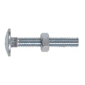 Zinc Plated Coach Bolt & Nut M6 x 40mm, DIN 603 - Pack of 100