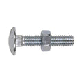 Zinc Plated Coach Bolt & Nut M8 x 40mm, DIN 603 - Pack of 50