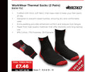 WorkWear Thermal Socks 2 Pairs