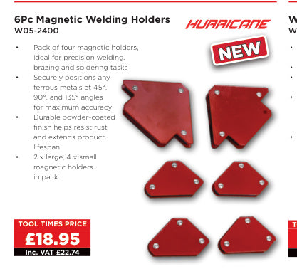 6Pc Magnetic Welding Holders