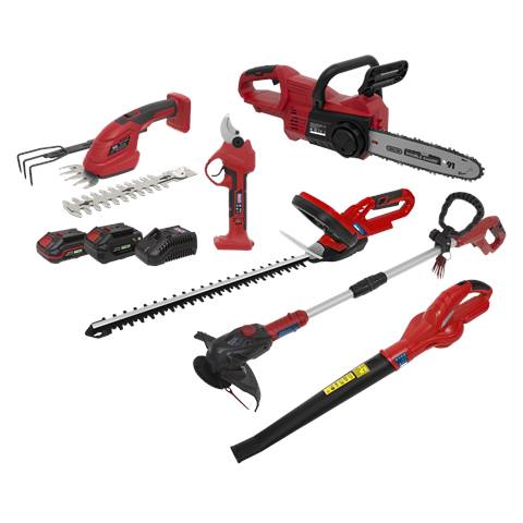 6 x SV20 Series Cordless Garden Power Tool Kit 20V - 2 Batteries