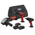 3 x SV20 Series Cordless Tool Combo Kit 20V - 2 Batteries