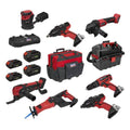 8 x SV20 Series Cordless Power Tool Kit 20V - 4 Batteries