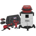3 x SV20 Series Cordless Power Tool Vac Kit 20V - 2 Batteries