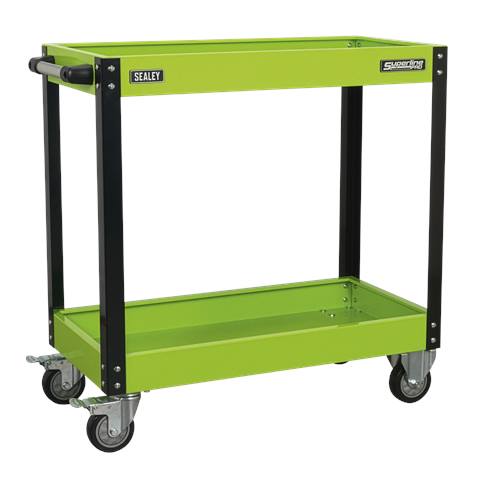 Superline PRO® Heavy-Duty Workshop Trolley 2-Level - Hi-Vis Green