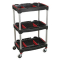 Composite Workshop Trolley with Parts Storage 3-Level