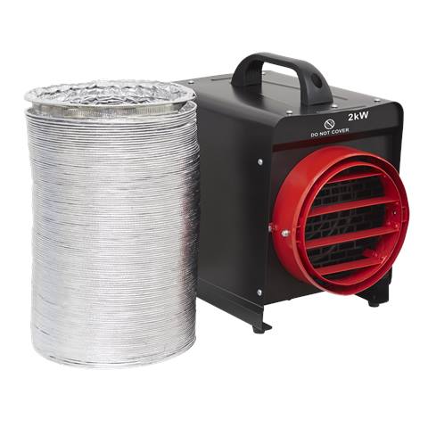 Industrial Fan Heater with Ducting 2kW/230V