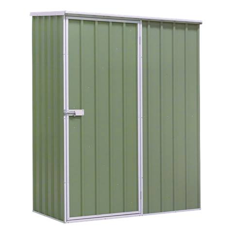 Dellonda Galvanized Steel Storage Shed with Pent Style Roof 150 x 80 x 190cm - Green