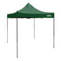 Dellonda Premium 2 x 2m Pop-Up Gazebo, Heavy Duty, PVC Coated,  Water-Resistant Fabric, Supplied with Carry Bag, Rope, Stakes & Weight Bags - Dark Green Canopy