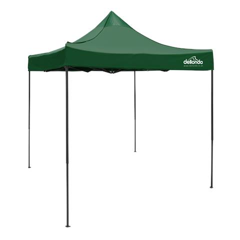 Dellonda Premium 2 x 2m Pop-Up Gazebo, Heavy Duty, PVC Coated,  Water-Resistant Fabric, Supplied with Carry Bag, Rope, Stakes & Weight Bags - Dark Green Canopy