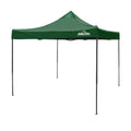 Dellonda Premium 3 x 3m Pop-Up Gazebo, PVC Coated, Water-Resistant Fabric, Supplied with Carry Bag, Rope, Stakes & Weight Bags - Dark Green Canopy