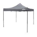 Dellonda Premium 3 x 3m Pop-Up Gazebo, PVC Coated, Water-Resistant Fabric, Supplied with Carry Bag, Rope, Stakes & Weight Bags - Grey Canopy