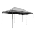 Dellonda Premium 3x6m Pop-Up Gazebo, Heavy Duty, PVC Coated, Water-Resistant Fabric, Supplied with Carry Bag, Rope, Stakes & Weight Bags - Grey Canopy