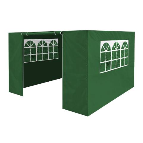Dellonda Premium Gazebo/Marquee Side Walls/Doors/Windows, Fits 3 x 3m Models - Dark Green
