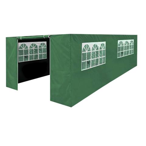 Dellonda Premium Side Walls/Doors/Windows for Gazebo/Marquee, Fits 3 x 6m Models - Dark Green