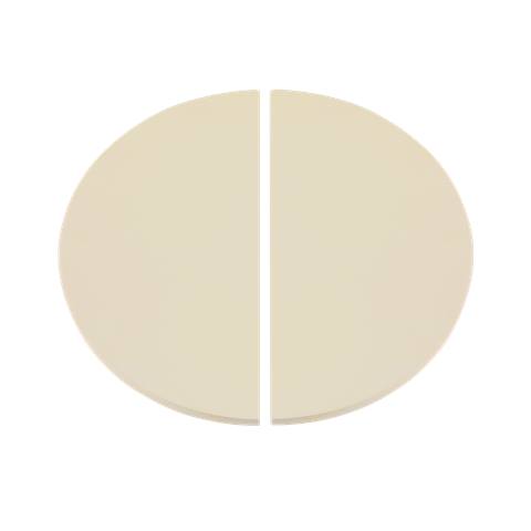 Dellonda Half-Moon Ceramic Heat Deflector Plates for Kamado BBQs 15"(38cm) 2pc