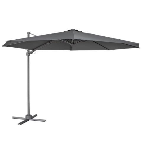 Dellonda Cantilever Parasol with 360° Rotation, Tilt & Cover 3m - Grey
