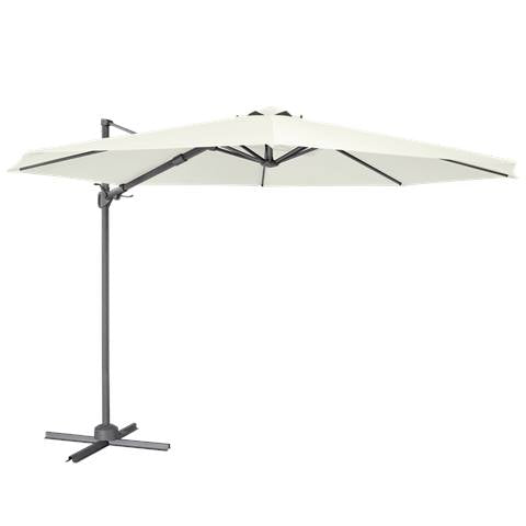 Dellonda Cantilever Parasol with 360° Rotation, Tilt & Cover 3m - Cream