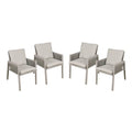 Dellonda Fusion Garden/Patio Dining Chairs with Armrests 4pc - Light Grey