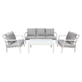 Dellonda Kyoto Aluminium Outdoor Sofa & Coffee Table Set 4pc