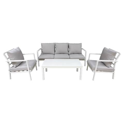 Dellonda Kyoto Aluminium Outdoor Sofa & Coffee Table Set 4pc